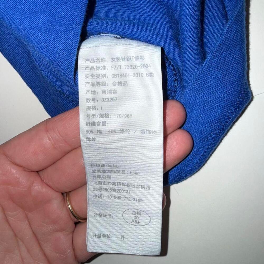 Hollister Long Sleeve Tee Size Large Blue Y2K 2010s California Beach Preppy - Picture 6 of 8